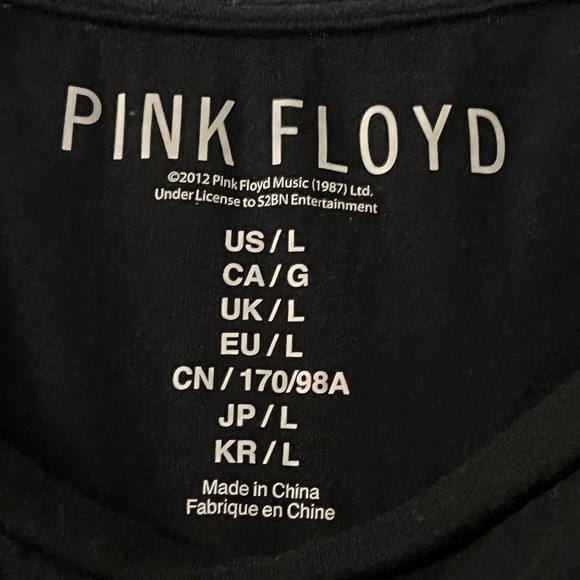 VTG H&M Pink Floyd Fringe Frayed Graphic Tee Shirt distressed concert wear indie - Picture 3 of 3